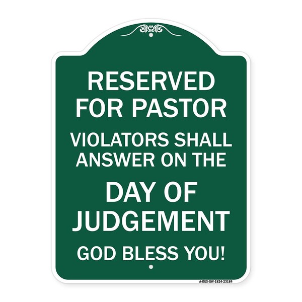 Reserved for Pastor Violators Shall Answer on the Day of Judgement, Green & White, GW-1824-23184